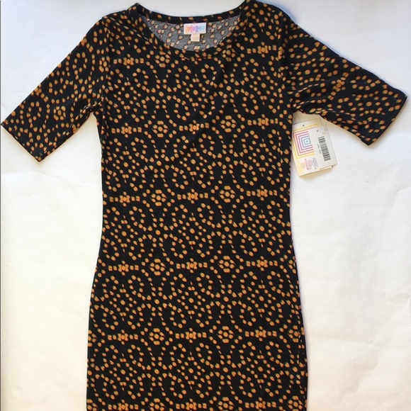LuLaRoe Dresses & Skirts - LuLaRoe Julia Dress Woman’s Size XXS Black Orange